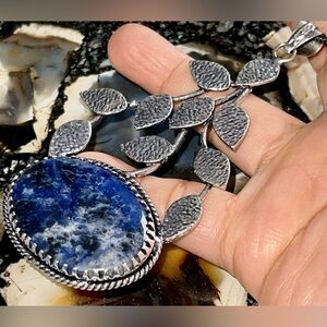 “The Stone of Truth” Large Navy Sodalite Pendant 4”